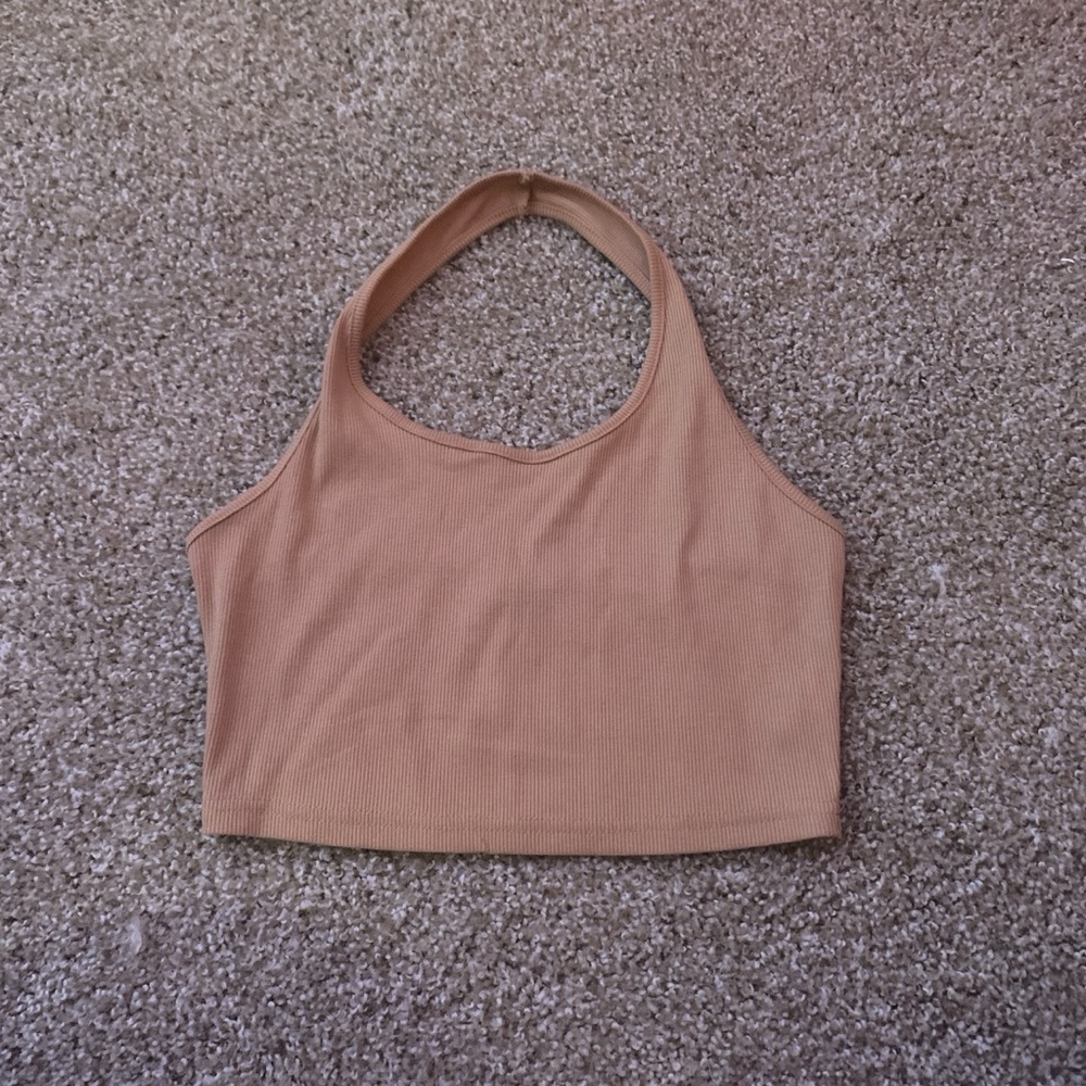 Tan Halter Neck Women's Top